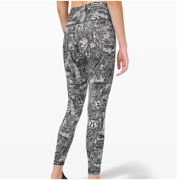 Lululemon Wunder Train HR Tight 8 Tear It Up Alpine White Black 25" EUC Everlux - Picture 2 of 8